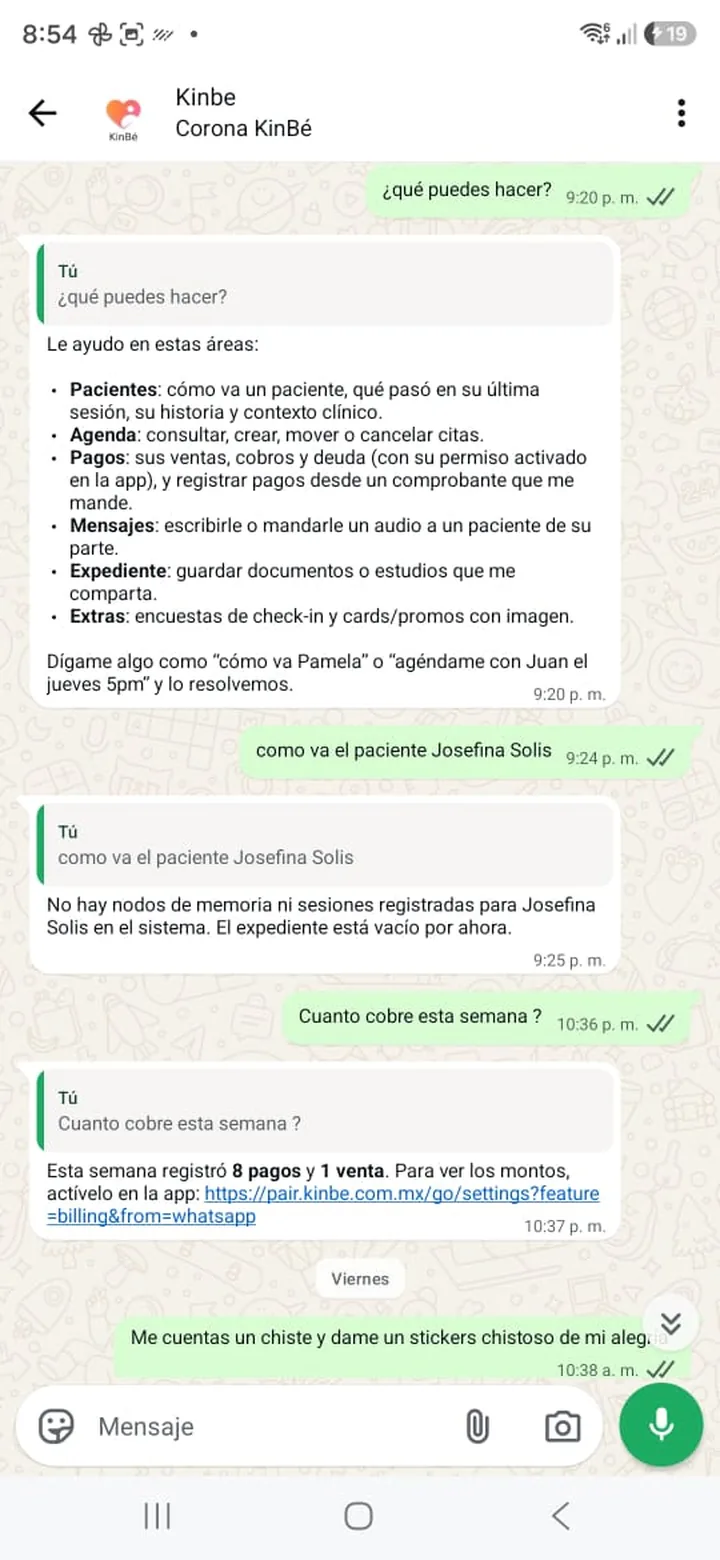 Tu consulta, también por WhatsApp