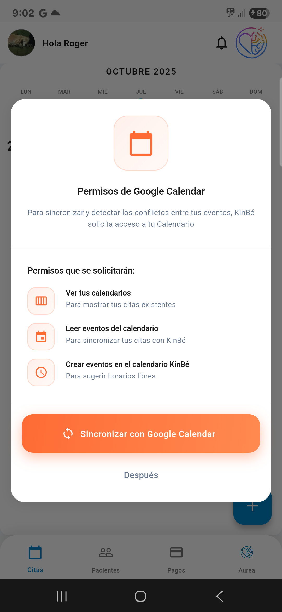 Sincronización Calendar